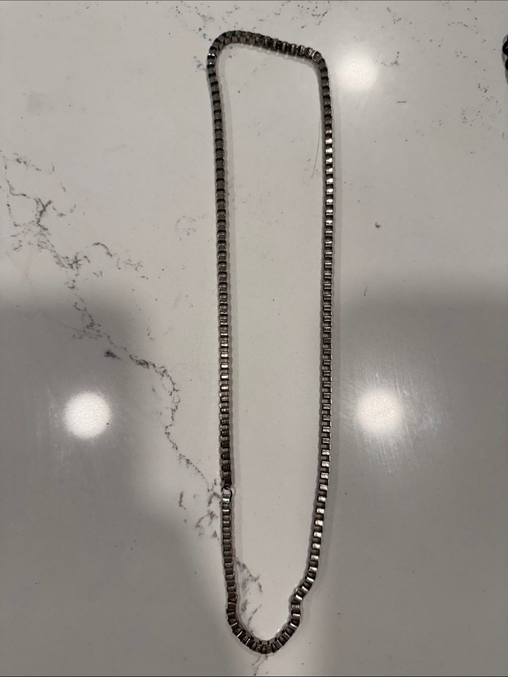 Sterling-Tone Box Chain Necklace - Silver